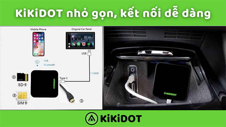 Android Box KiKiDOT cho xe KIA K3 kết nối sử dụng dễ dàng