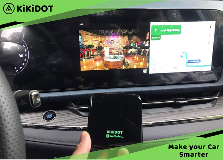 Android Box KiKiDOT lắp cho Ford Territory - Chia đôi màn hình hiển thị song song ứng dụng